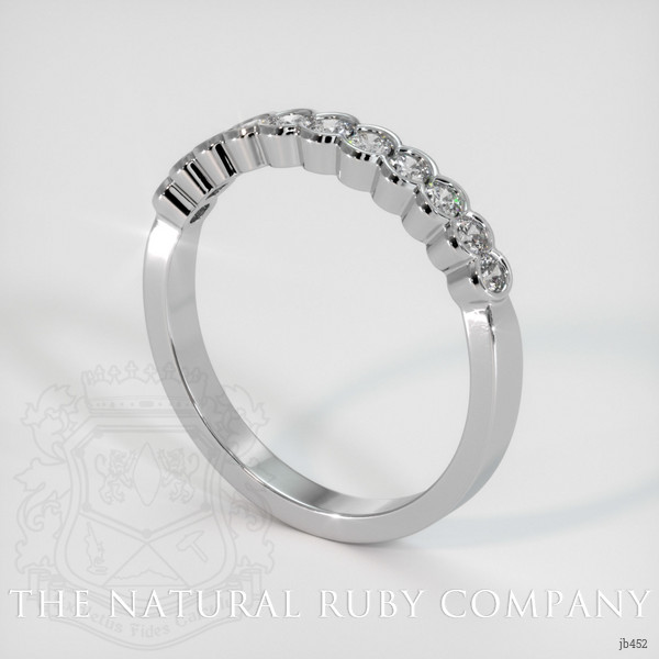 14K White Gold Diamond and Diamond and Diamond and Diamond and Diamond Bezel Wedding Band