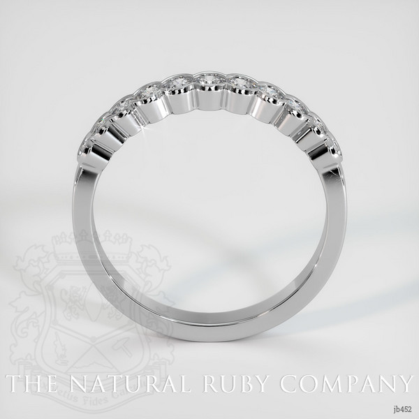 14K White Gold Diamond and Diamond and Diamond and Diamond and Diamond Bezel Wedding Band