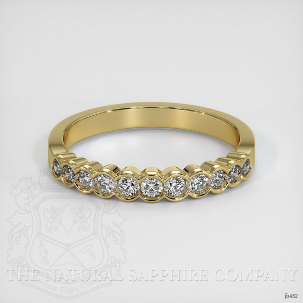 18K Yellow Gold Diamond Bezel Wedding Band
