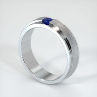 Platinum 950 Blue Sapphire Men's Wedding Band Image