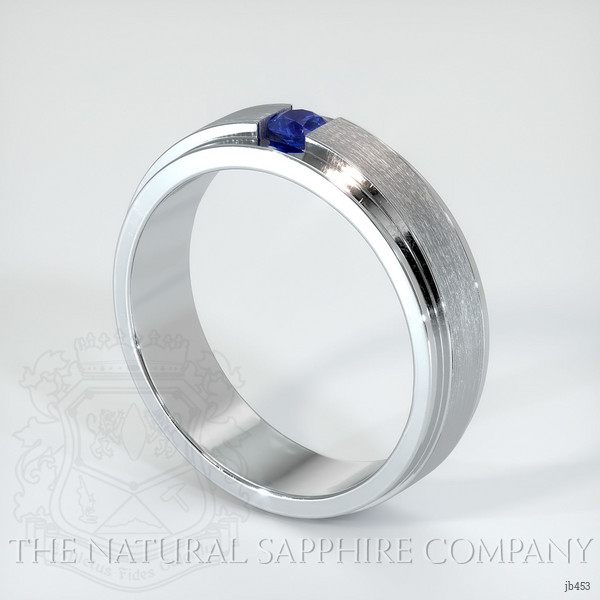 Platinum 950 Blue Sapphire Men's Wedding Band