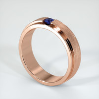 14K Rose Gold Blue Sapphire Men's Wedding Band Image