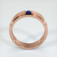 14K Rose Gold Blue Sapphire Men's Wedding Band Image