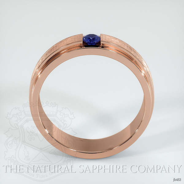 14K Rose Gold Blue Sapphire Men's Wedding Band