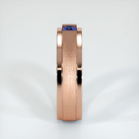 14K Rose Gold Blue Sapphire Men's Wedding Band Image