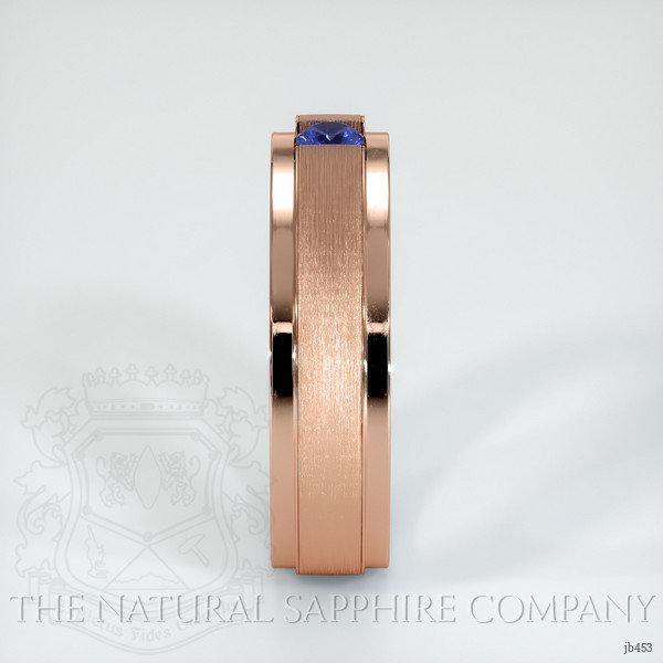 14K Rose Gold Blue Sapphire Men's Wedding Band