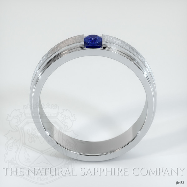 14K White Gold Blue Sapphire Men's Wedding Band