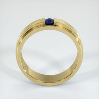 14K Yellow Gold Blue Sapphire Men's Wedding Band Image