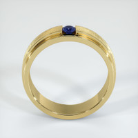 18K Yellow Gold Blue Sapphire Men's Wedding Band Image