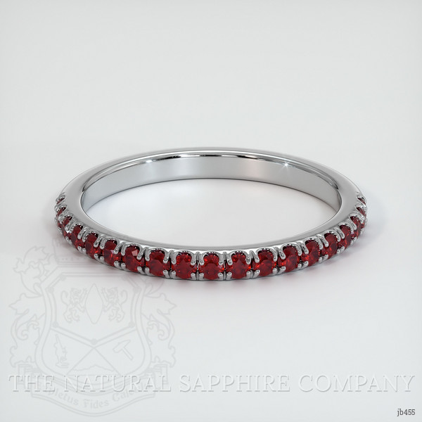 Platinum 950 Ruby Pave Wedding Band