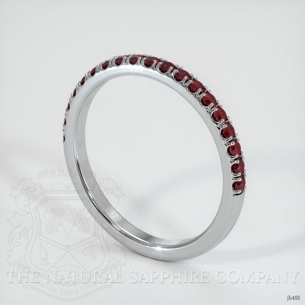 Platinum 950 Ruby Pave Wedding Band