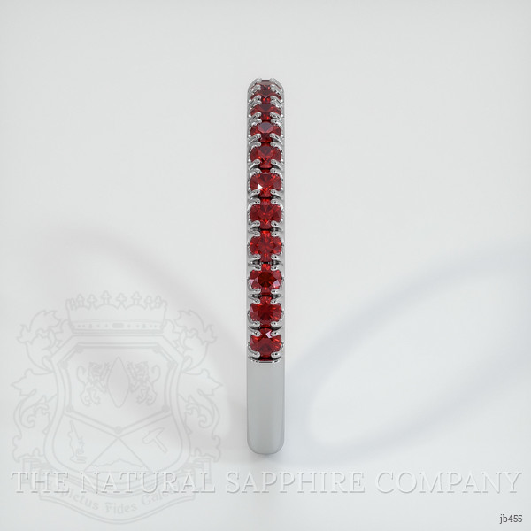 Platinum 950 Ruby Pave Wedding Band