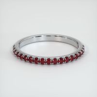 14K White Gold Ruby Pave Wedding Band Video