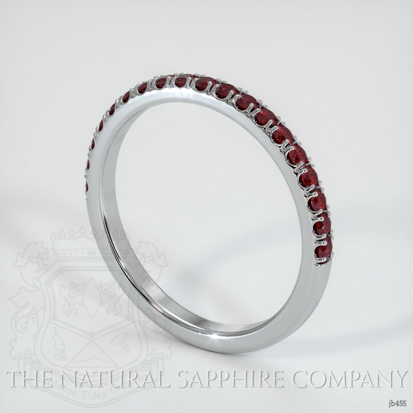 14K White Gold Ruby Pave Wedding Band