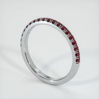 18K White Gold Ruby Pave Wedding Band Image