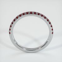 18K White Gold Ruby Pave Wedding Band Image