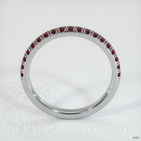 18K White Gold Ruby Pave Wedding Band