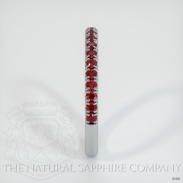 18K White Gold Ruby Pave Wedding Band