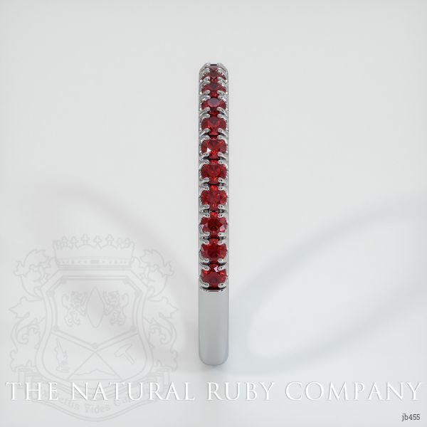 18K White Gold Ruby Pave Wedding Band