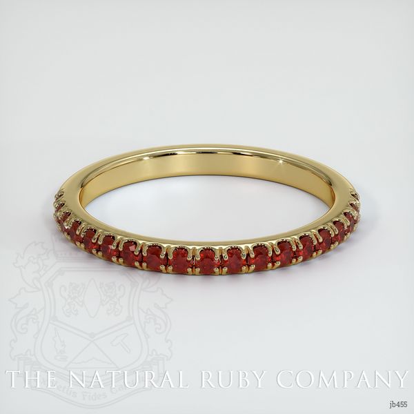 14K Yellow Gold Ruby Pave Wedding Band