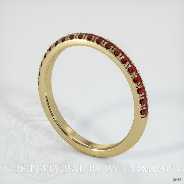 14K Yellow Gold Ruby Pave Wedding Band
