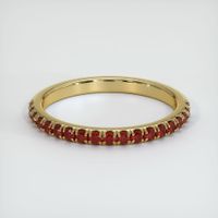 18K Yellow Gold Ruby Pave Wedding Band Video