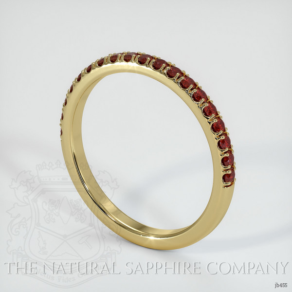 18K Yellow Gold Ruby Pave Wedding Band