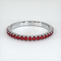 14K White Gold Ruby Eternity Wedding Band Video