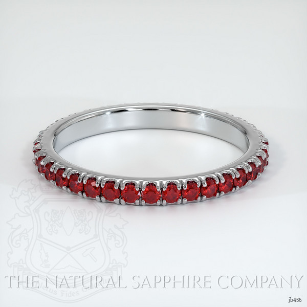 18K White Gold Ruby Eternity Wedding Band