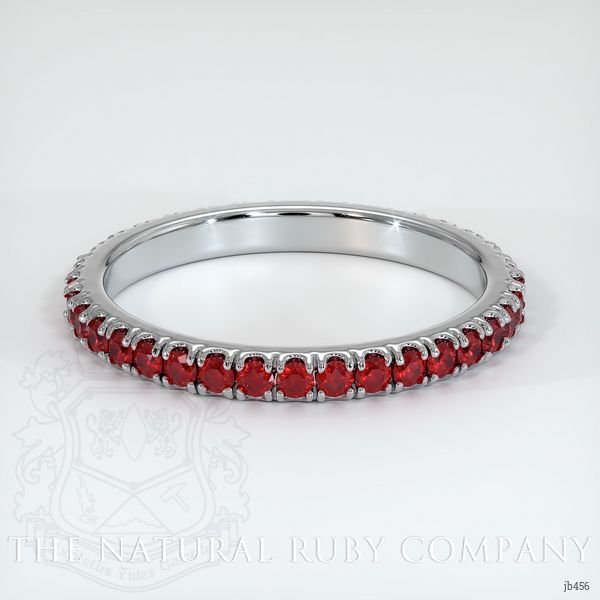 18K White Gold Ruby Eternity Wedding Band