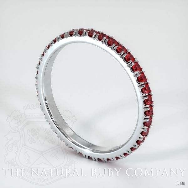 18K White Gold Ruby Eternity Wedding Band