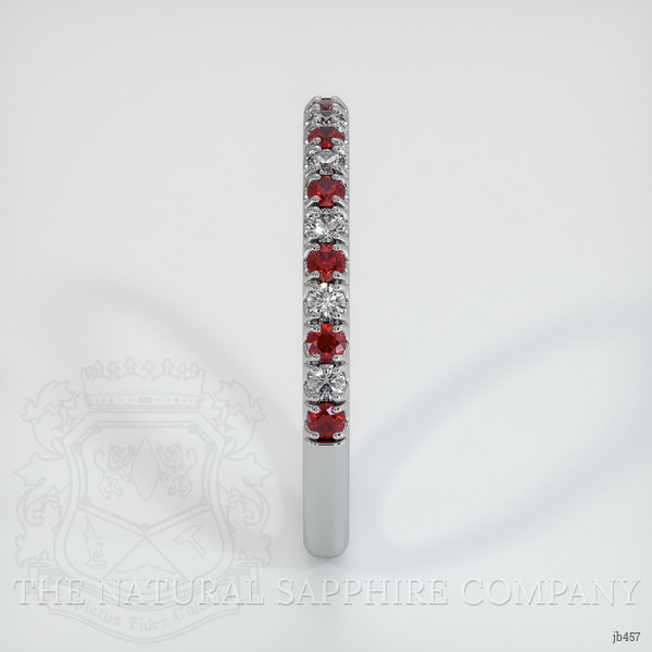 Platinum 950 Ruby and Diamond Pave Wedding Band