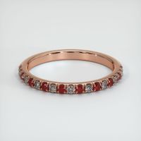 14K Rose Gold Ruby and Diamond Wedding Band Video