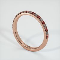 14K Rose Gold Ruby and Diamond Wedding Band Image