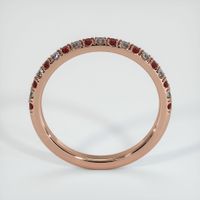 14K Rose Gold Ruby and Diamond Wedding Band Image