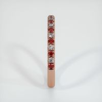 14K Rose Gold Ruby and Diamond Wedding Band Image