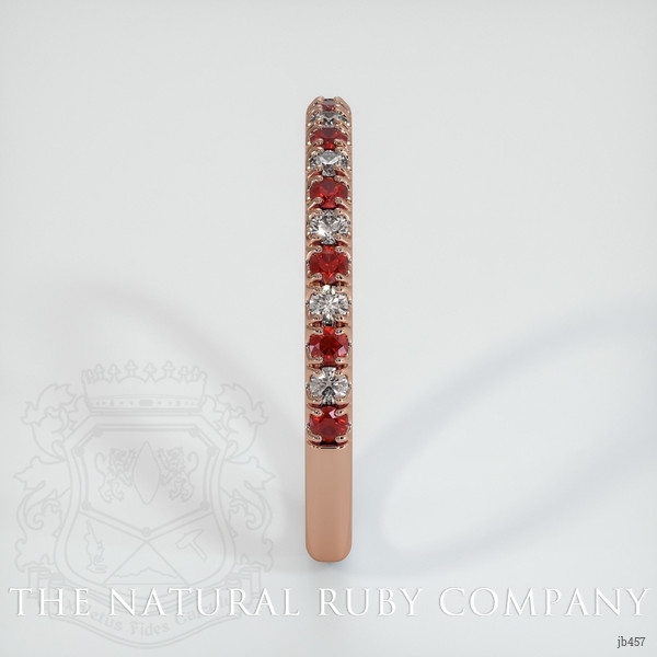 14K Rose Gold Ruby and Diamond Pave Wedding Band