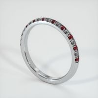 14K White Gold Ruby and Diamond Pave Wedding Band Image