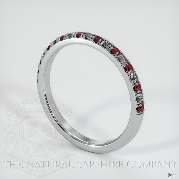 14K White Gold Ruby and Diamond Pave Wedding Band
