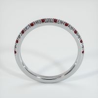 14K White Gold Ruby and Diamond Pave Wedding Band Image