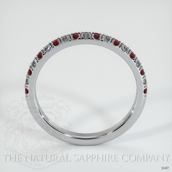 14K White Gold Ruby and Diamond Pave Wedding Band