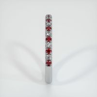 14K White Gold Ruby and Diamond Pave Wedding Band Image