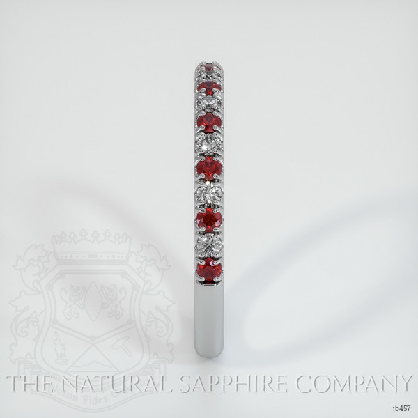 14K White Gold Ruby and Diamond Pave Wedding Band