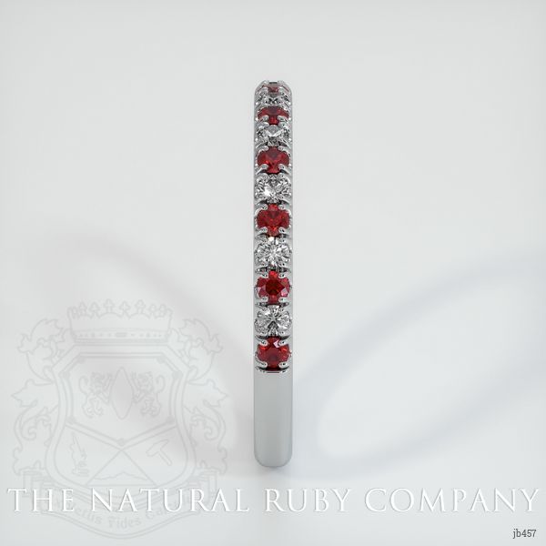 14K White Gold Ruby and Diamond Pave Wedding Band