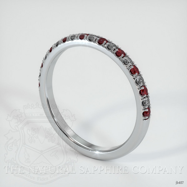 18K White Gold Ruby and Diamond Pave Wedding Band