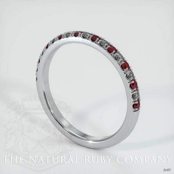 18K White Gold Ruby and Diamond Pave Wedding Band