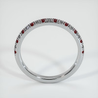 18K White Gold Ruby and Diamond Pave Wedding Band Image