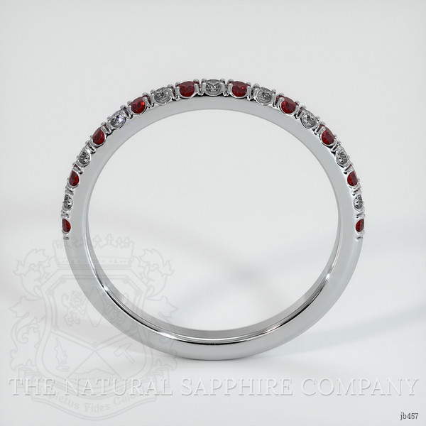 18K White Gold Ruby and Diamond Pave Wedding Band