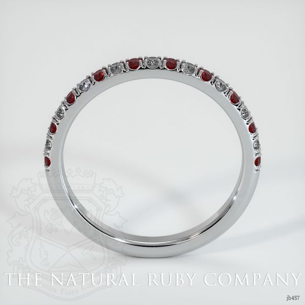 18K White Gold Ruby and Diamond Pave Wedding Band