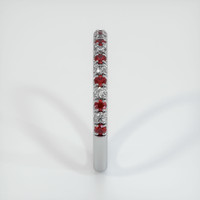 18K White Gold Ruby and Diamond Pave Wedding Band Image